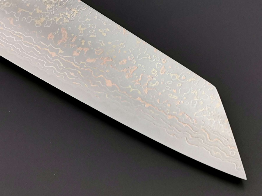 Knives * | Discounts Takeshi Saji Vg10 Rainbow Damascus Bunka With Orange Bone Handle