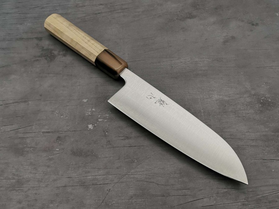 Knives * | Outlet Sale Nakamura Hamono Kaishin Super Blue Santoku