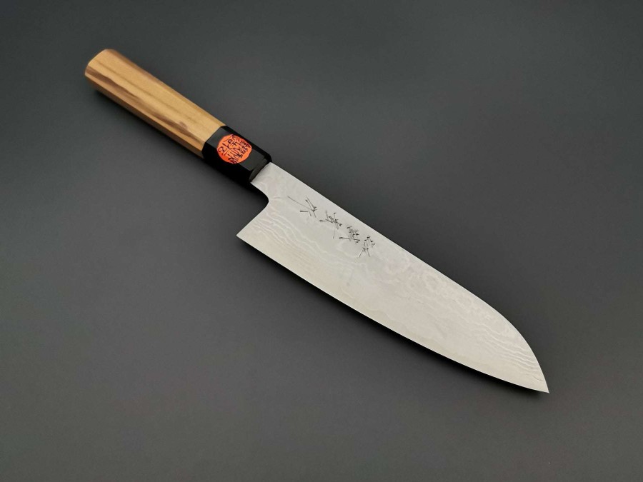 Knives * | Sale Online Shigeki Tanaka Vg10 Damascus Santoku