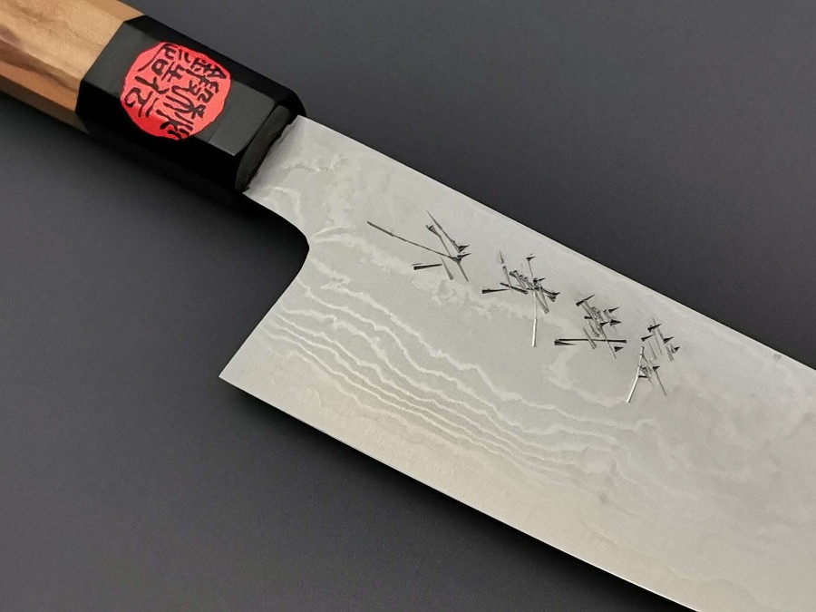 Knives * | Sale Online Shigeki Tanaka Vg10 Damascus Santoku