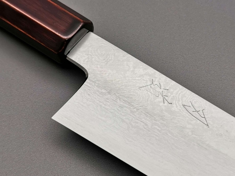 Knives * | Unique Hado Ginsan Damascus Urushi Kiritsuke Santoku