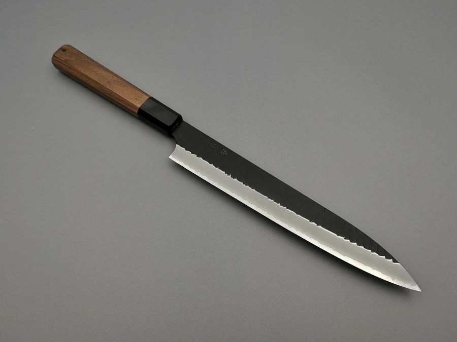 Knives * | Online Store Nigara Hamono Sg2 Kurouchi Tsuchime Sujihiki 240Mm