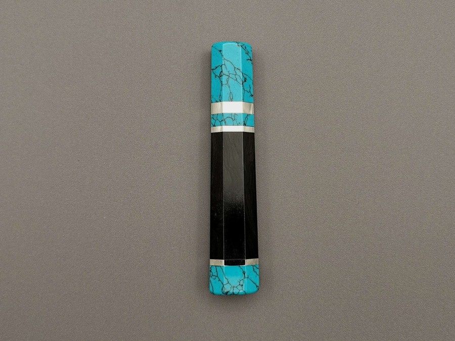 Accessories * | Low Price Ebony Handle With Double Turquoise Bolster