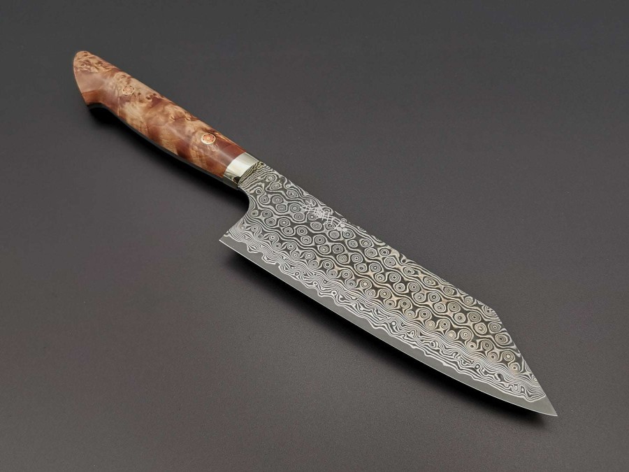 Knives * | Less Expensive Nigara Hamono Sg2 Damascus Bunka With Maplewood Handle