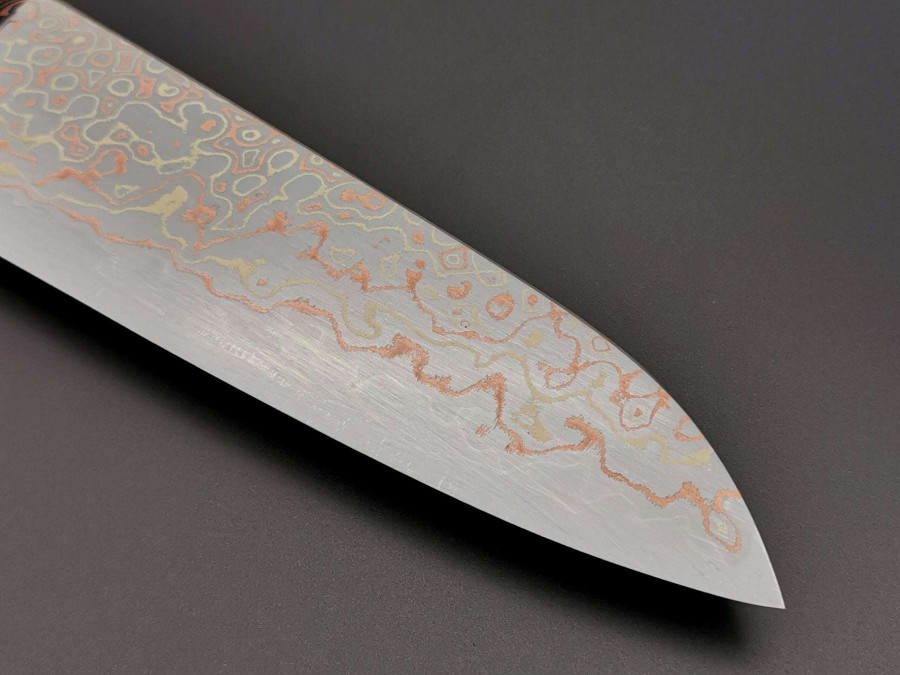 Knives * | Gift Selection Nigara Hamono X Myojin Naohito Rainbow Damascus Santoku