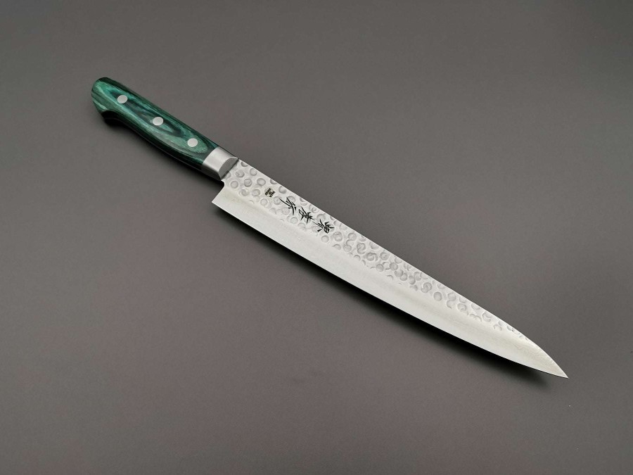 Knives * | Online Store Sakai Takayuki Moonlit Waves Green Sujihiki 240Mm