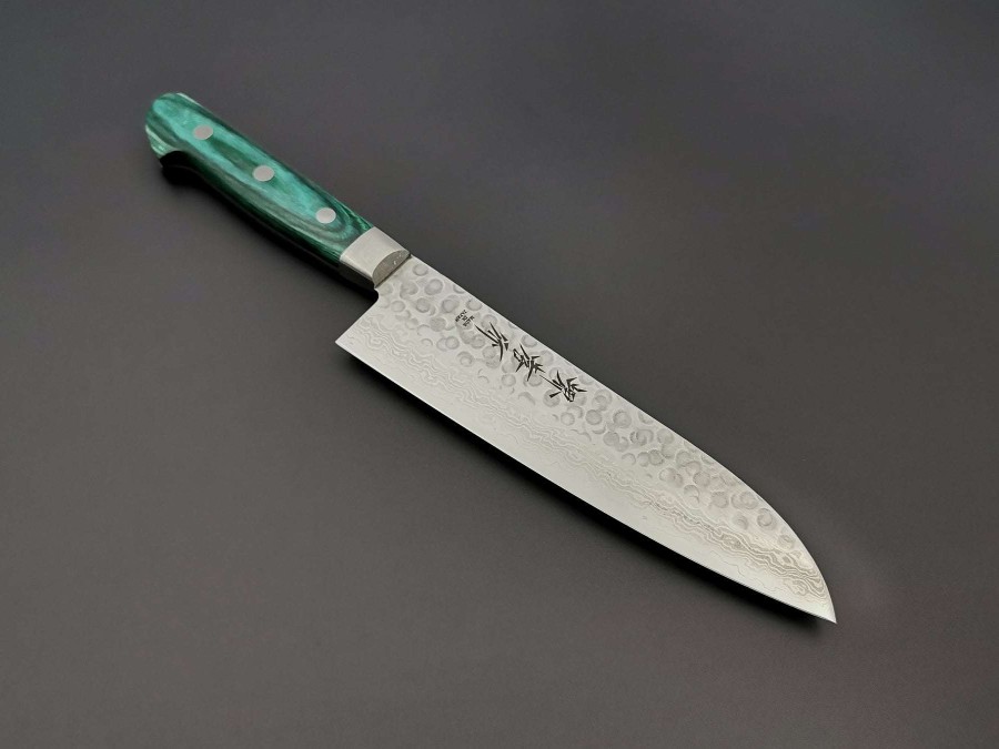 Knives * | Best Sale Sakai Takayuki Moonlit Waves Green Santoku