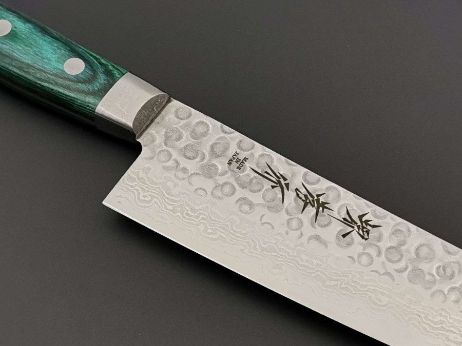 Knives * | Best Sale Sakai Takayuki Moonlit Waves Green Santoku