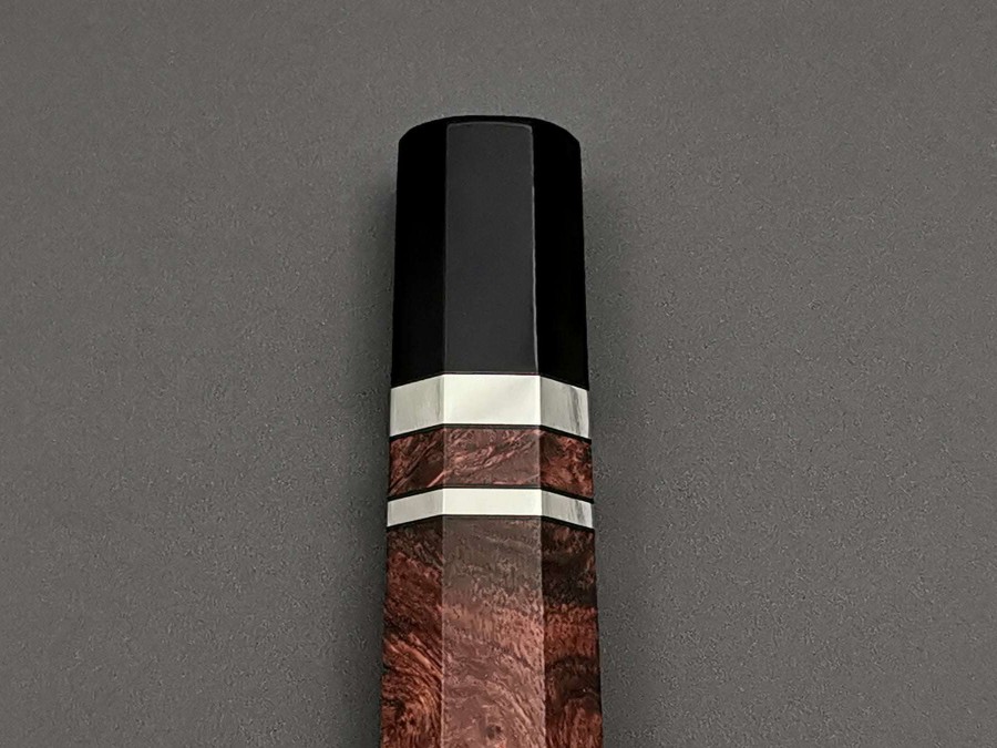 Accessories * | Closeout Sale Bubinga Burl With Double Black Buffalo Horn And Triple Nickel Silver Rings