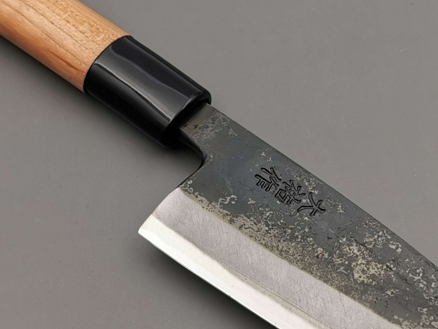 Knives * | Top Sellers Daisuke Nishida White #1 Deba Single-Edge Kurouchi 120Mm