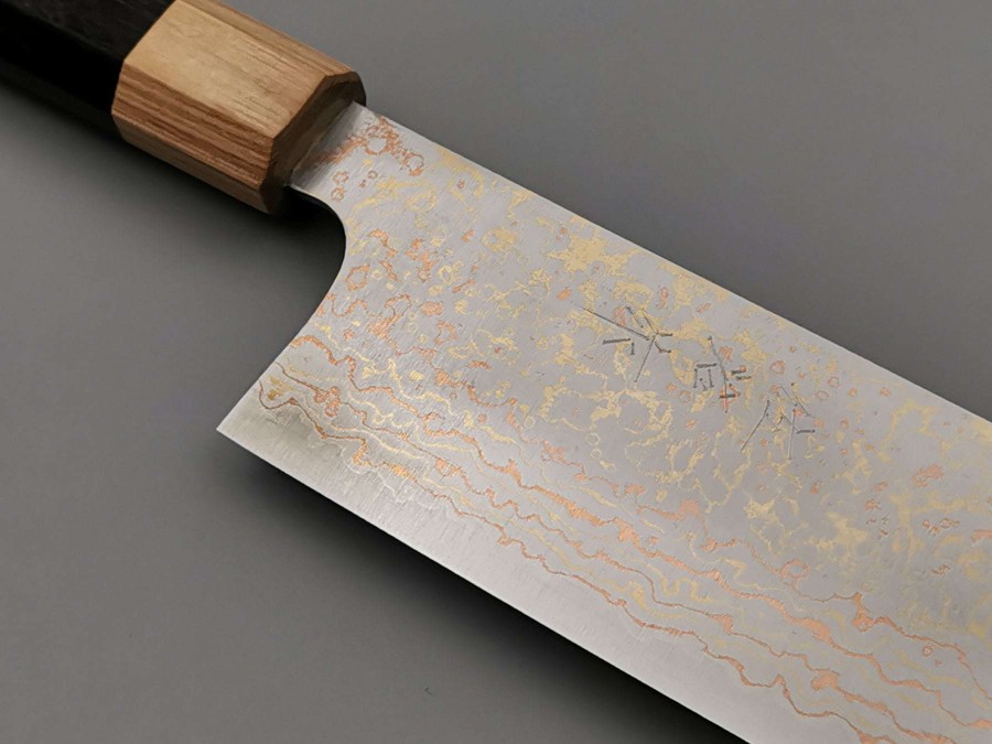 Knives * | Less Expensive Takeshi Saji Vg10 Rainbow Damascus Nakiri