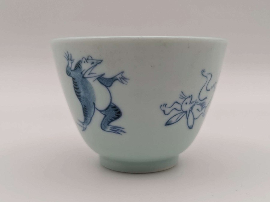 Houseware * | Hot Selling Mino Ware Yunomi Chawan Tea Cup Frog & Rabbit