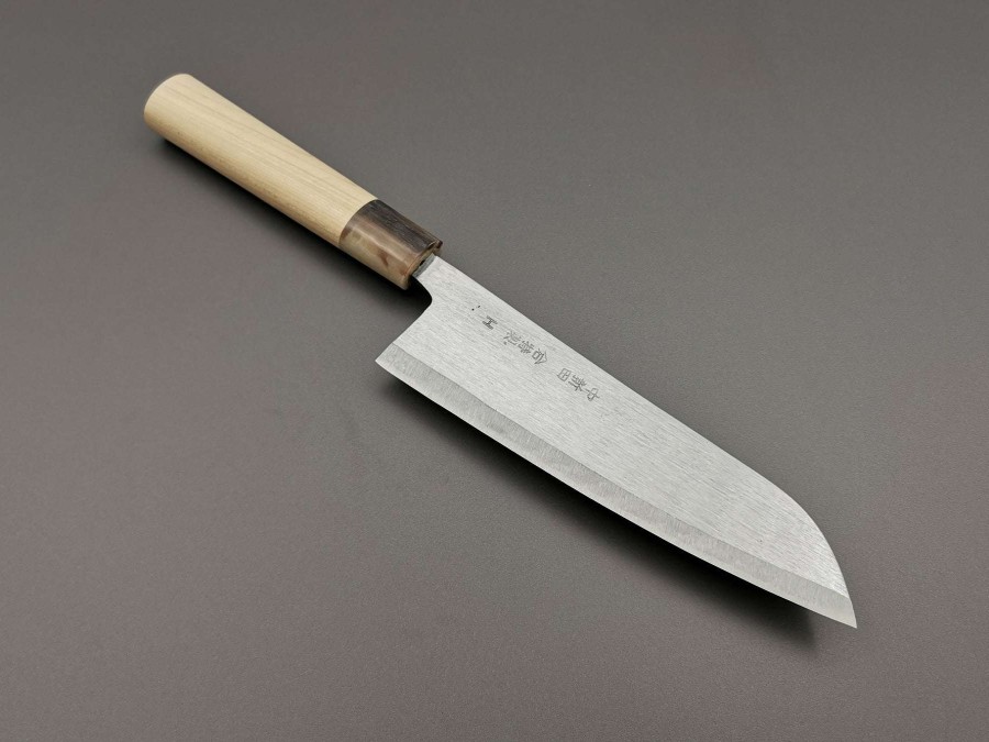 Knives * | Top Sellers Michio Ishikawa Blue #2 Single Bevel Santoku 170Mm