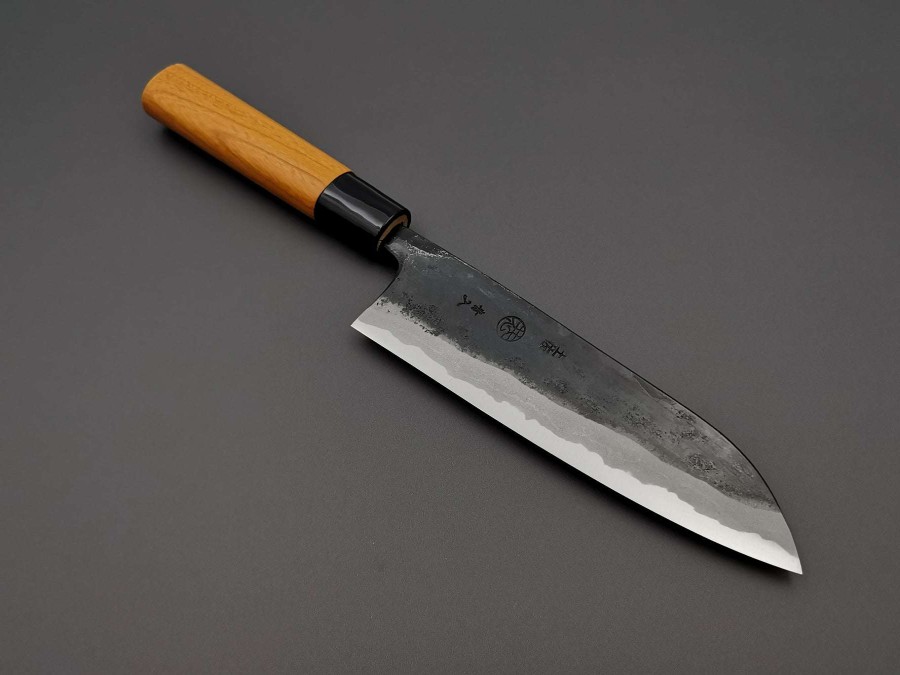 Knives * | Best Price Kyohei Shindo Aogami Kurouchi Santoku