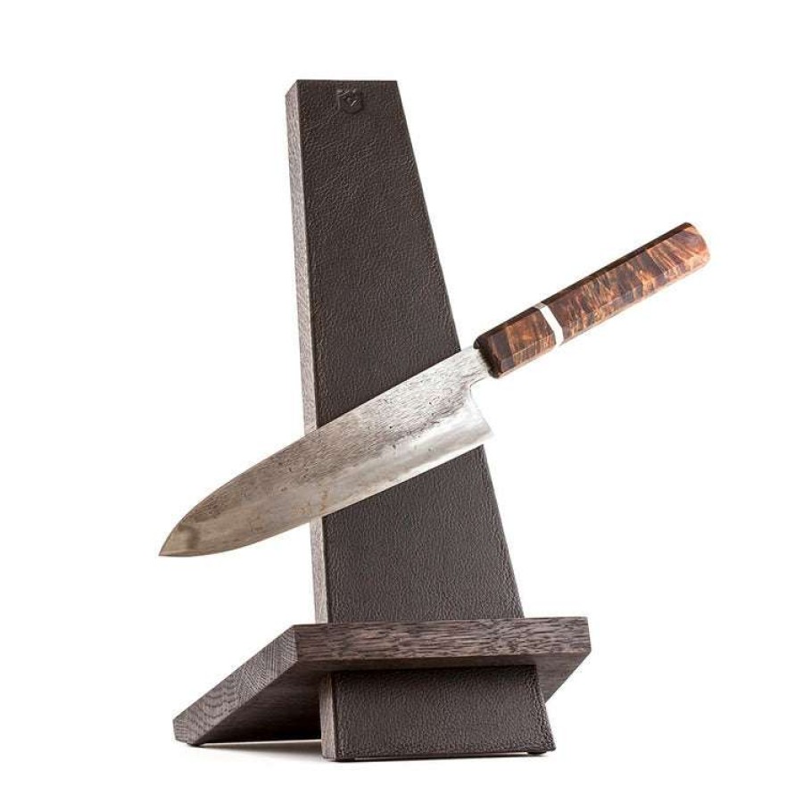 Accessories * | Sale Online Piotr The Bear Leather And Oak Knife Stand