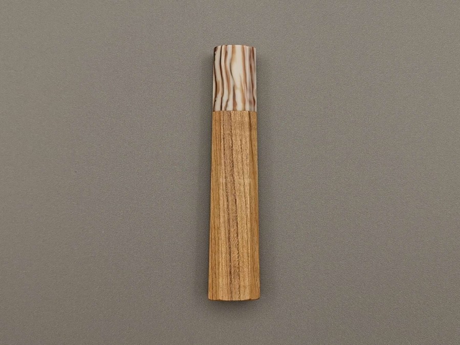 Accessories * | Sale Online Octagonal Teak Handle With Striped Resin Bolster