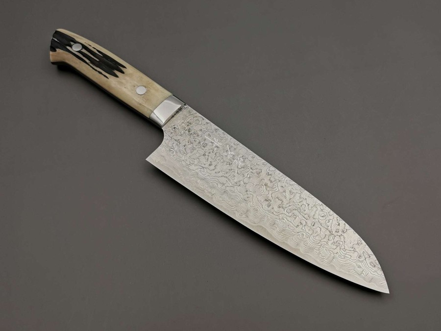 Knives * | Special Style Takeshi Saji R2 Mirror Damascus Santoku