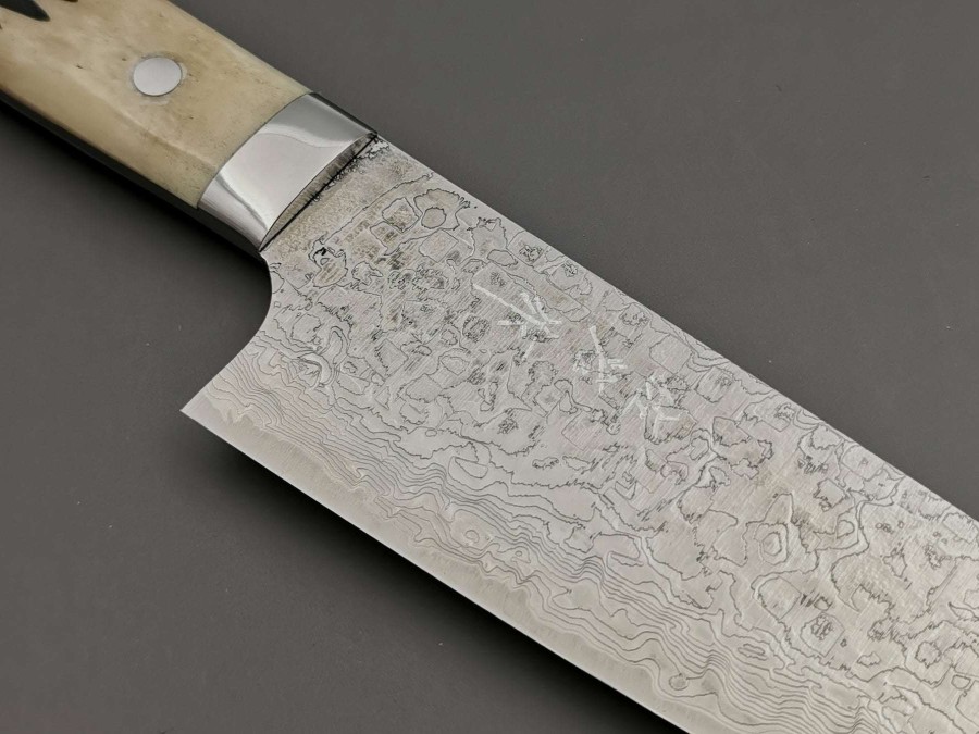 Knives * | Special Style Takeshi Saji R2 Mirror Damascus Santoku