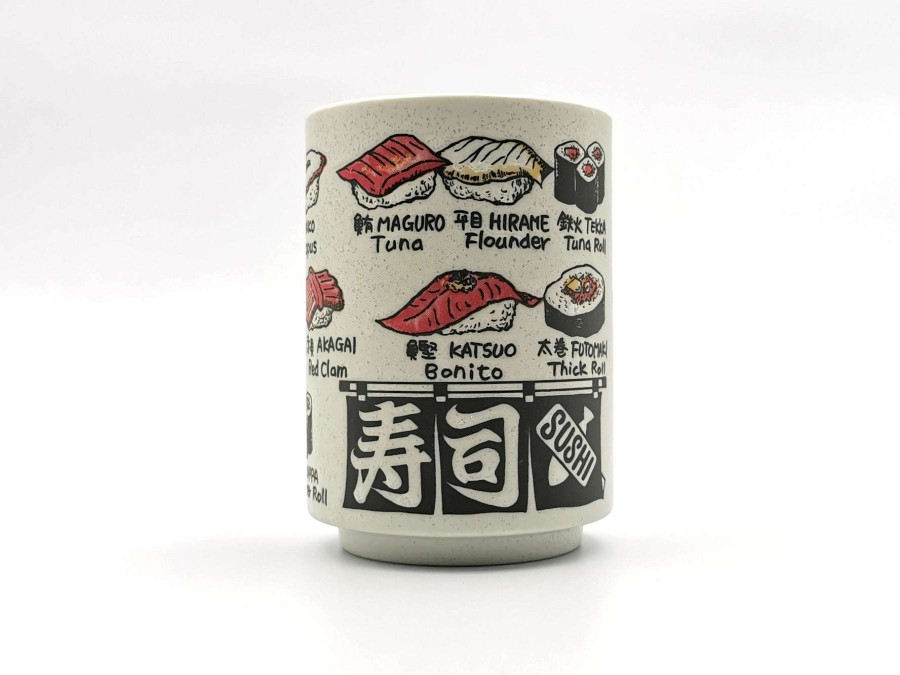 Houseware * | Online Discount Mino Ware Sushi Yunomi Chawan Tea Cup Sushi Neta Ingredients