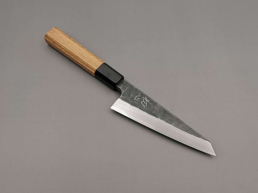 Knives * | Discount Store Hatsukokoro Blue#2 Kurouchi Single Bevel Honesuki