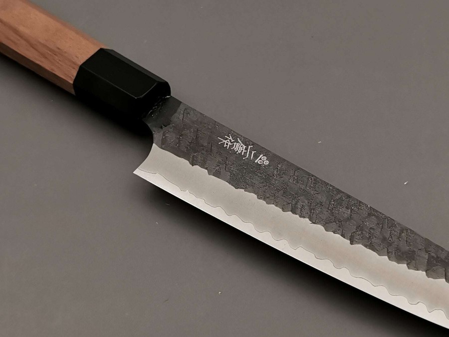 Knives * | Best Price Nigara Hamono Sg2 Kurouchi Tsuchime Petty 150Mm