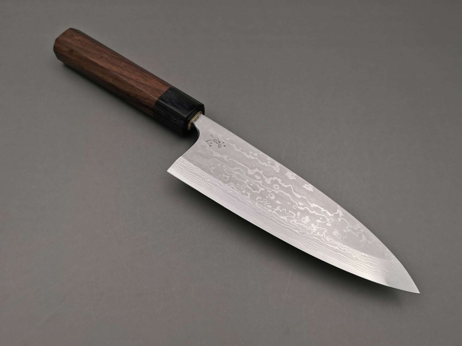 Knives * | Online Store Yauji Yoshihiro Blue #2 Damascus Deba 180Mm