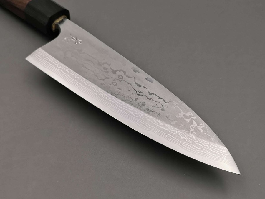 Knives * | Online Store Yauji Yoshihiro Blue #2 Damascus Deba 180Mm