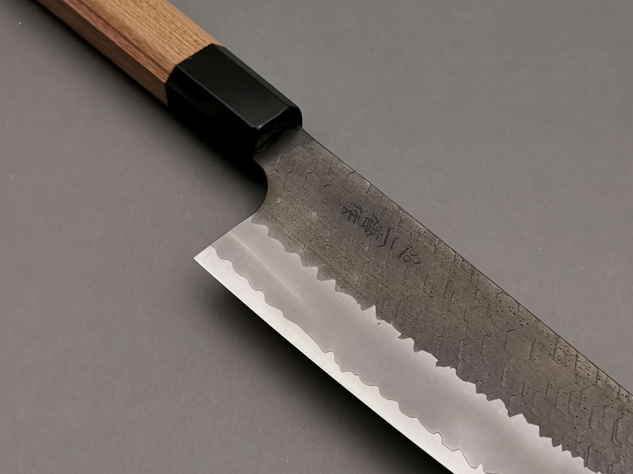 Knives * | Low Price Nigara Hamono Sg2 Kurouchi Tsuchime Santoku