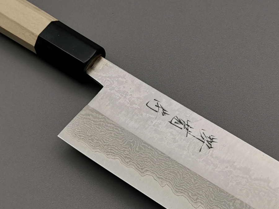 Knives * | Best Sale Sakai Kikumori Ginsan Damascus Nakiri