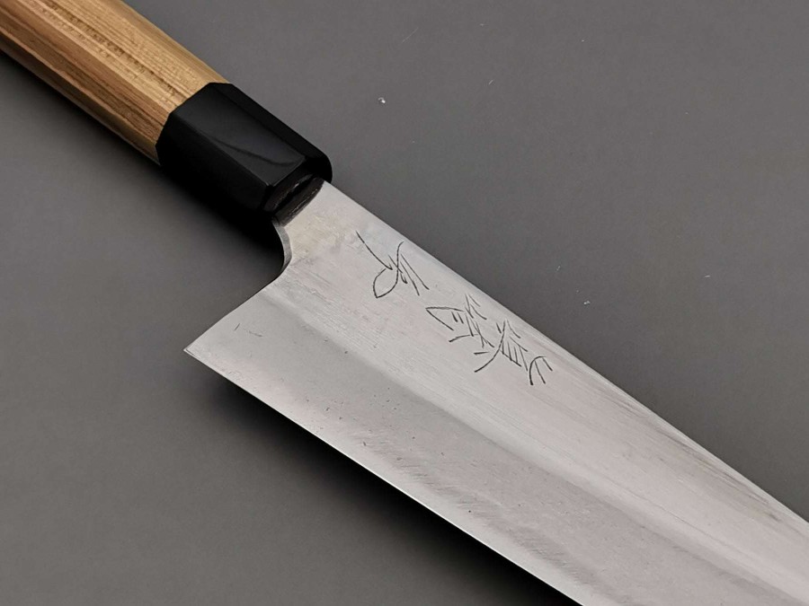 Knives * | Discount Store Naoki Mazaki White #2 Migaki Nashiji Gyuto 240Mm