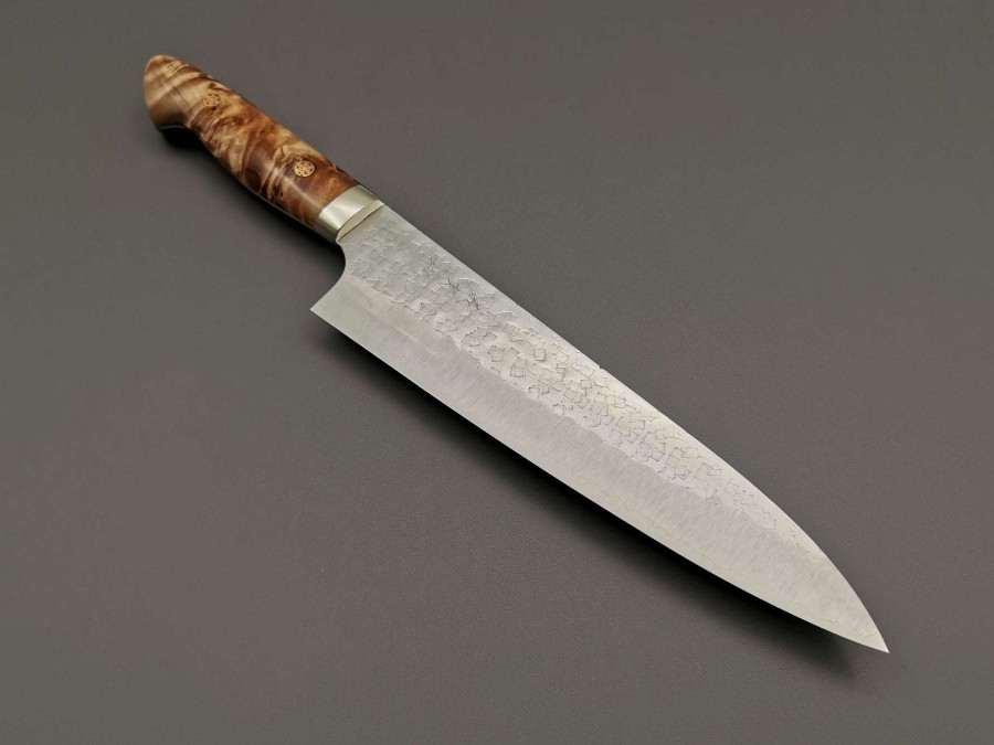 Knives * | Top Sellers Yoshimi Kato Sg2 Tsuchime Gyuto 210Mm With Maplewood Handle