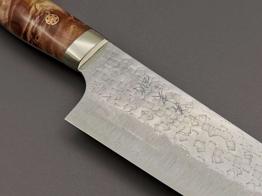 Knives * | Top Sellers Yoshimi Kato Sg2 Tsuchime Gyuto 210Mm With Maplewood Handle