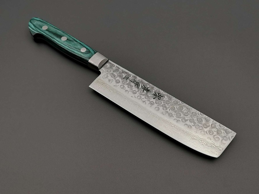 Knives * | Online Sakai Takayuki Moonlit Waves Green Nakiri