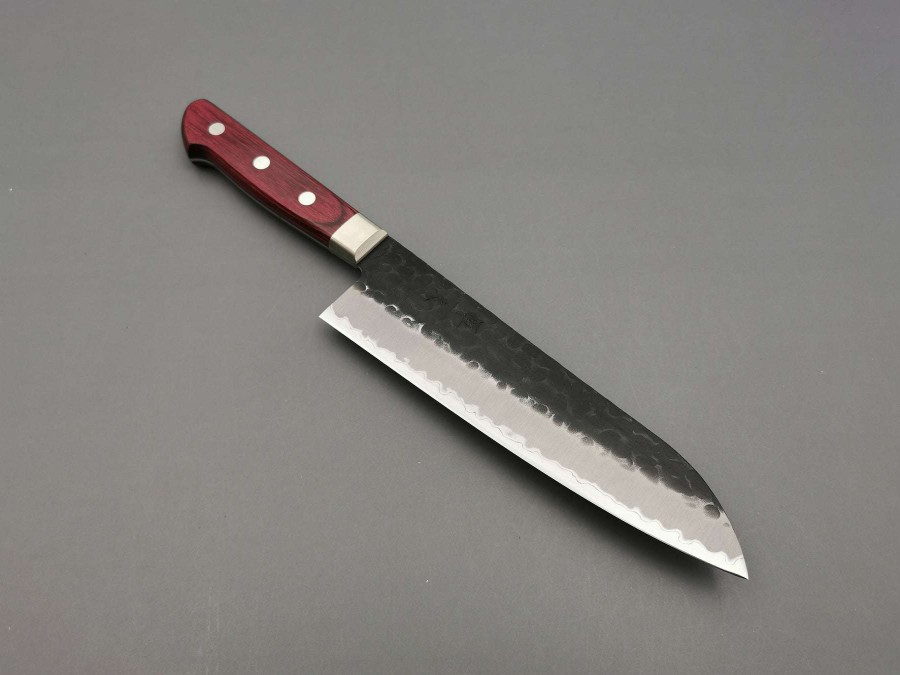 Knives * | Closeout Sale Tsunehisa As Santoku With Red Pakka Handle