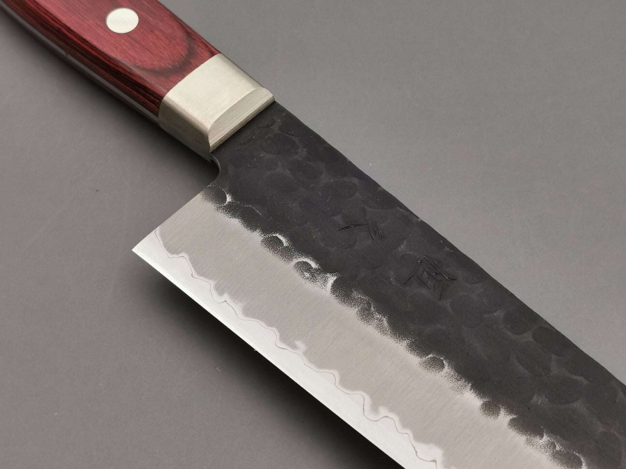 Knives * | Closeout Sale Tsunehisa As Santoku With Red Pakka Handle