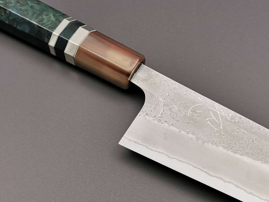 Knives * | Closeout Sale Yoshikane Hamono White #2 Kiritsuke Gyuto 210Mm With Maple Double Marble Handle